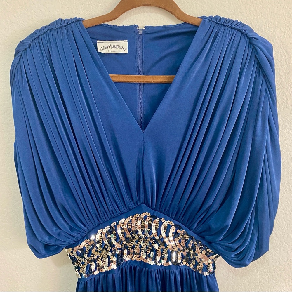 VTG Lizzy & Johnny By Lucero Women’s Jumpsuit Disco Sequin Harem Drape‎ Batwing